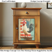 Patriotic Rustikales Bauernhaus Rooster DB8L Decou Seidenpapier