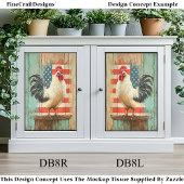 Patriotic Rustikales Bauernhaus Rooster DB8R Decou Seidenpapier