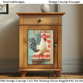 Patriotic Rustikales Bauernhaus Rooster DB8R Decou Seidenpapier