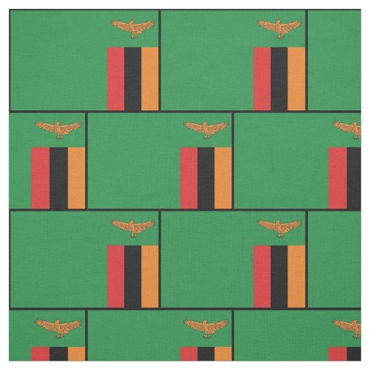 Patriotic Sambia Flag Black Border Stoff (Muster)