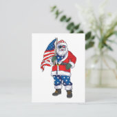 Patriotic Santa American Weihnachten 4. Juli San Begleitkarte (Stehend Vorderseite)
