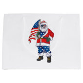 Patriotic Santa American Weihnachten 4. Juli San Große Geschenktüte (Vorderseite)