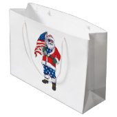 Patriotic Santa American Weihnachten 4. Juli San Große Geschenktüte (Rückseite Schrägansicht)