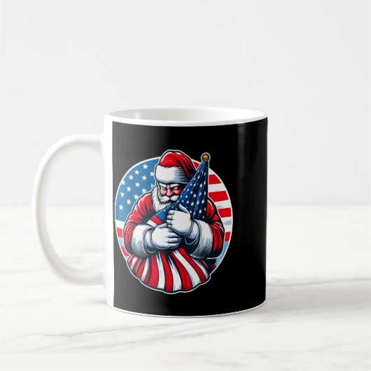 Patriotic Santa Claus For Men Women Usa Flag Chris Kaffeetasse (Links)