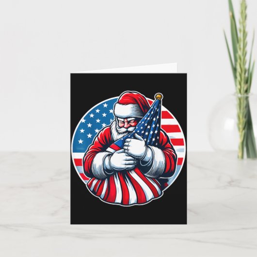 Patriotic Santa Claus For Men Women Usa Flag Chris Karte (Vorderseite)