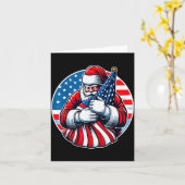 Patriotic Santa Claus For Men Women Usa Flag Chris Karte (Gelbe Blume)