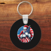 Patriotic Santa Claus For Men Women Usa Flag Chris Schlüsselanhänger (Vorderseite)