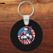 Patriotic Santa Claus For Men Women Usa Flag Chris Schlüsselanhänger (Vorderseite)