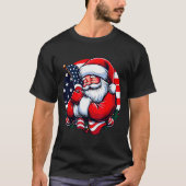 Patriotic Santa Claus Men Women Usa Flag Christmas T-Shirt (Vorderseite)