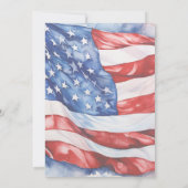 Patriotic Santa Claus Watercolor Einladung (Rückseite)