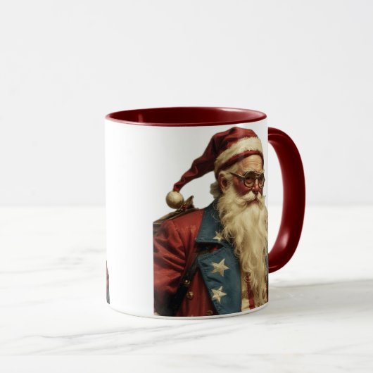 Patriotic Santa Clause Tasse (VorderseiteRechts)