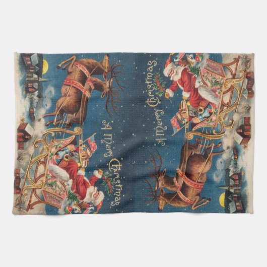 Patriotic Santa Geschirrtuch (Horizontal)