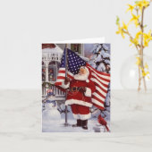Patriotic Santa Karte (Gelbe Blume)