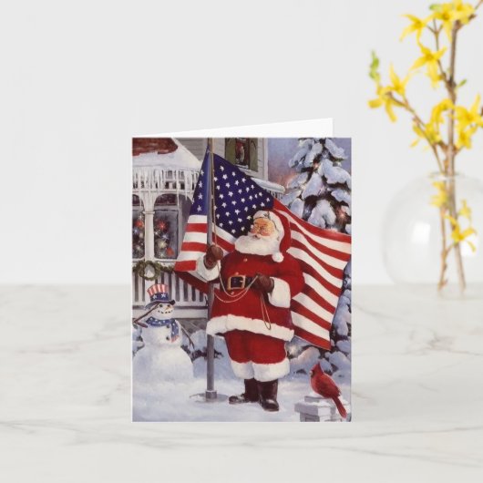 Patriotic Santa Karte (Gelbe Blume)