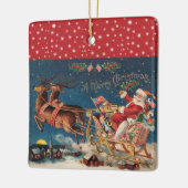 Patriotic Santa Keramikornament (Links)