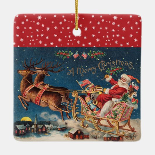 Patriotic Santa Keramikornament (Rückseite)