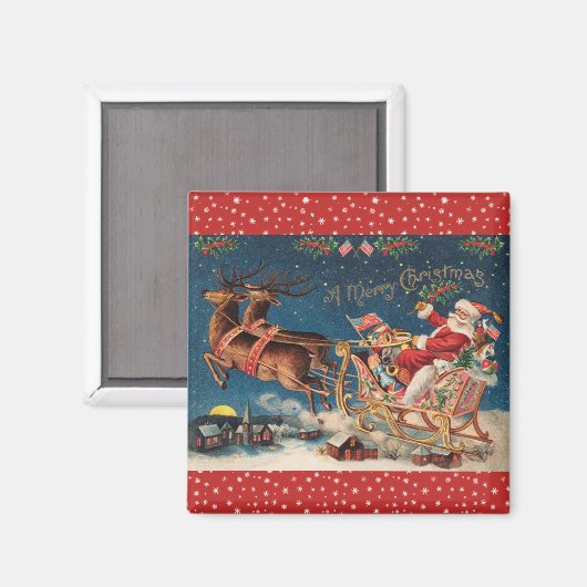 Patriotic Santa Magnet (Vorderseite/Rückseite)