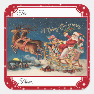 Patriotic Santa Merry Weihnachtsgeschenke Stickers