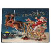 Patriotic Santa Merry Weihnachtsgeschenktasche Große Geschenktüte (Vorderseite)