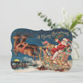 Patriotic Santa Mery Weihnachtseinladung Einladung (Stehend Vorderseite)