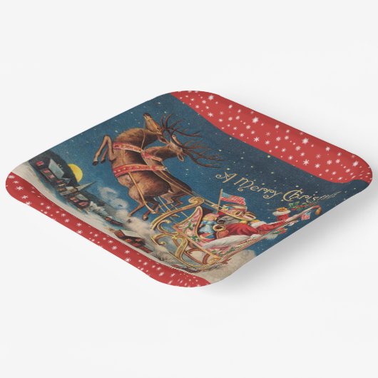 Patriotic Santa Pappteller (Gewinkelt)