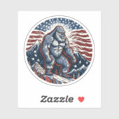 Patriotic Sasquatch, kundenspezifisch geschnittene Aufkleber (Blatt)