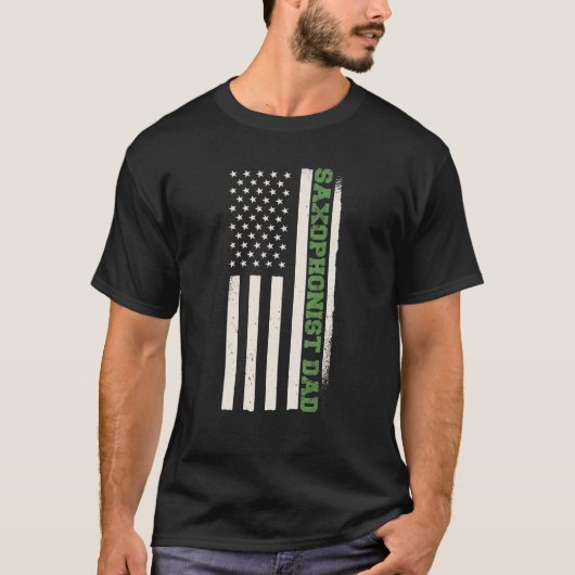 Patriotic Saxophone Player Jazz Music Saxophonist T-Shirt (Vorderseite)
