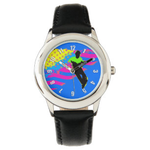 Patriotic Scooter Rider und US Flag Artwork Watch Armbanduhr