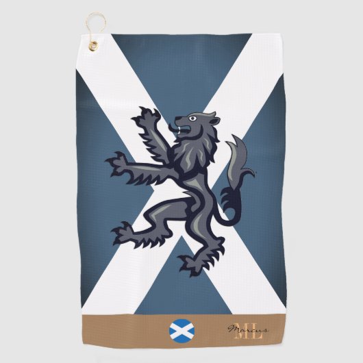 Patriotic Scottish Flag Golf Handtuch mit Monogram (Vorderseite)