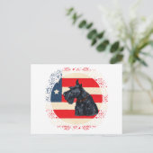 Patriotic Scottish Terrier on Flag Postkarte (Stehend Vorderseite)