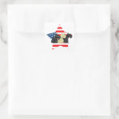 Patriotic Scottish Terriers auf Star Quadratischer Aufkleber (Tasche)