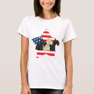Patriotic Scottish Terriers T-Shirt