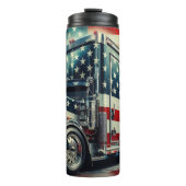 Patriotic Semi-Truck mit USA Flag Monogram Thermosbecher (Vorderseite)