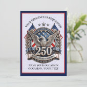 Patriotic Semiquincentennial Einladung (Stehend Vorderseite)