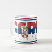 Patriotic serbische Nationalflagge Kaffeetasse (Vorderseite Links)