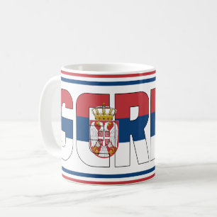 Patriotic serbische Nationalflagge Kaffeetasse