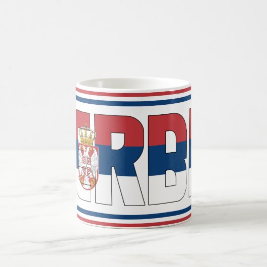 Patriotic serbische Nationalflagge Kaffeetasse (Mittel)