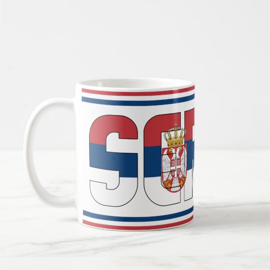Patriotic serbische Nationalflagge Kaffeetasse (Links)