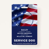 Patriotic Service Dog American Flag Foto ID Ausweis (Vorderseite)