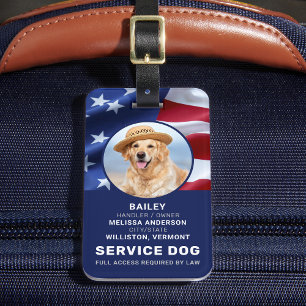 Patriotic Service Dog Foto ID Abzeichen American F Gepäckanhänger