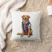 Patriotic Service Dog Golden Retriever Shirt 4 Kissen (Decke)