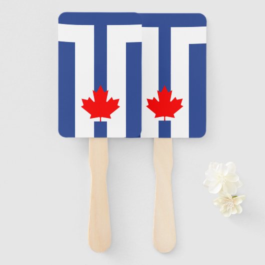 Patriotic set of hand fans with flag of Toronto Fächer (Vorne und Hinten)