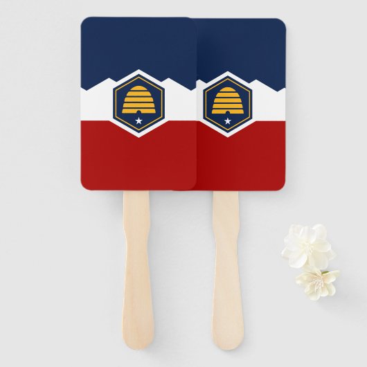Patriotic set of hand fans with flag of Utah Fächer (Vorne und Hinten)