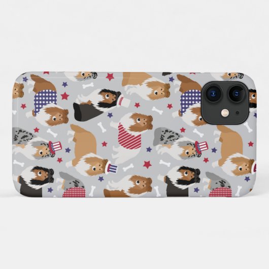 Patriotic Sheltie Shetland Sheepdog Case-Mate iPhone Hülle (Rückseite (Horizontal))