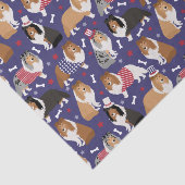 Patriotic Sheltie Shetland Sheepdog Seidenpapier (Ausschnitt)