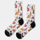 Patriotic Sheltie Shetland Sheepdog Socken (Linkes Detail)