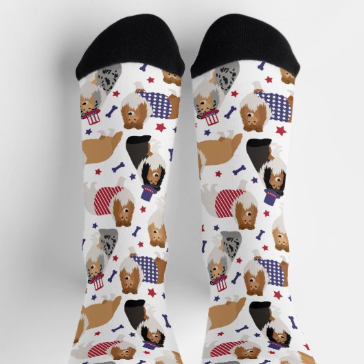 Patriotic Sheltie Shetland Sheepdog Socken (Oben)