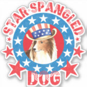 Patriotic Sheltie Vinyl Sticker (Vorderseite)