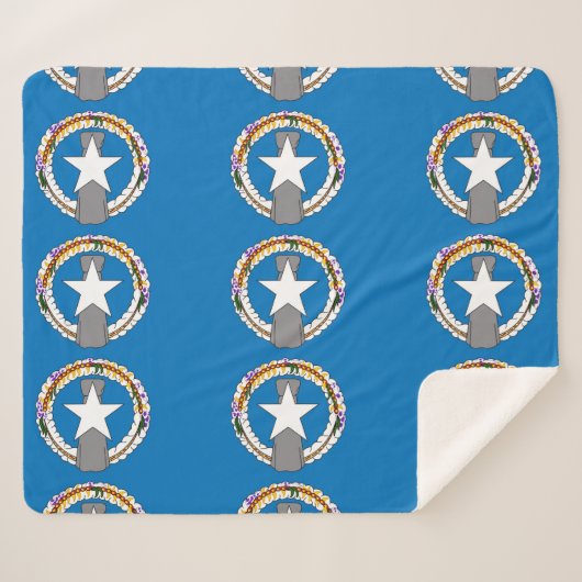 Patriotic Sherpa Blanket - Fahne Nord-Mariana Sherpadecke (Vorderseite (Horizontal))