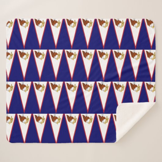 Patriotic Sherpa Blanket mit amerikanischer Samoa- Sherpadecke (Vorderseite (Horizontal))